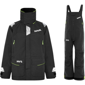 2026 Nava Performance Mens NV2 Jacket & Trousers Sailing Suit NAVAJATCS - Black